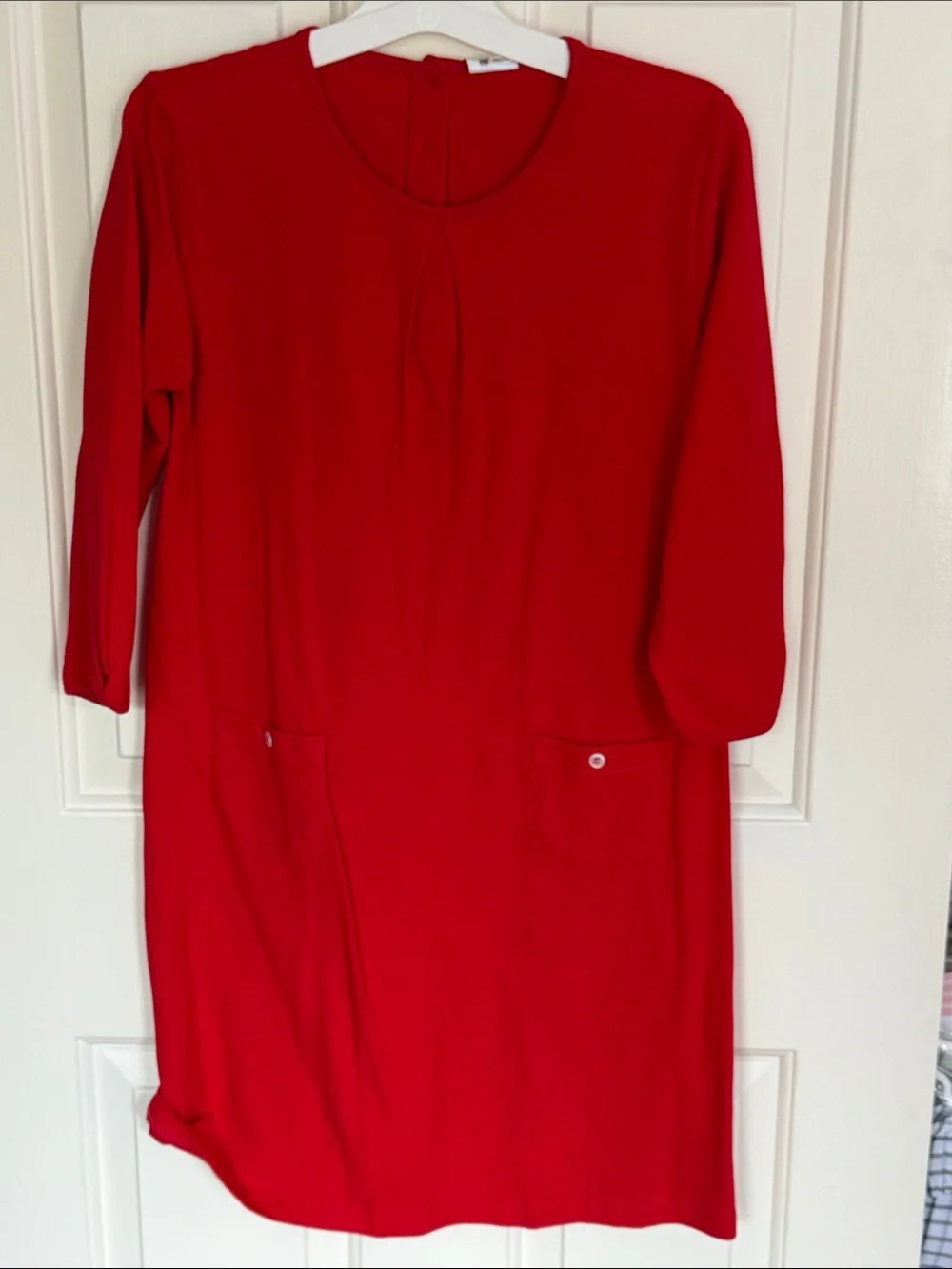 Girls Red Knit Dress - Classic Everyday Style